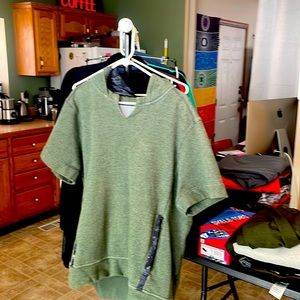 Lululemon Bodhi Short Sleeve Hoodie Heathered Tank Green